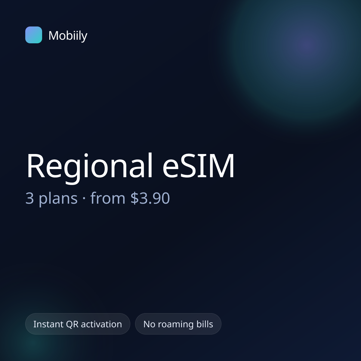 Mobiily Regional eSIM data plans