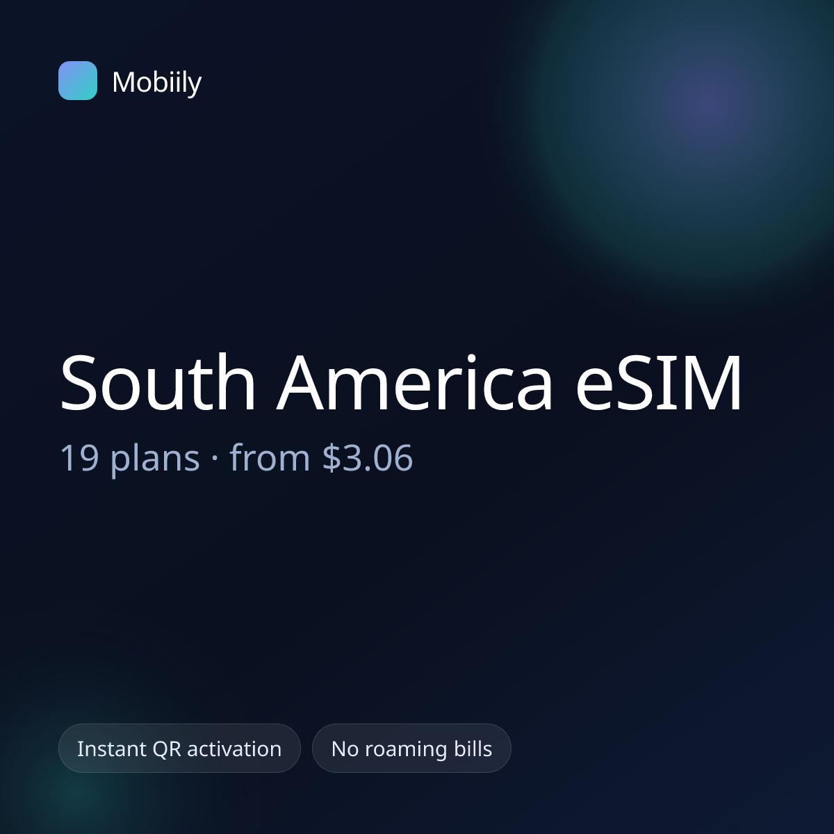 Mobiily South America eSIM data plans