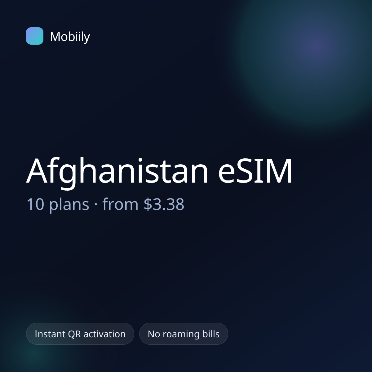 Mobiily Afghanistan eSIM data plans