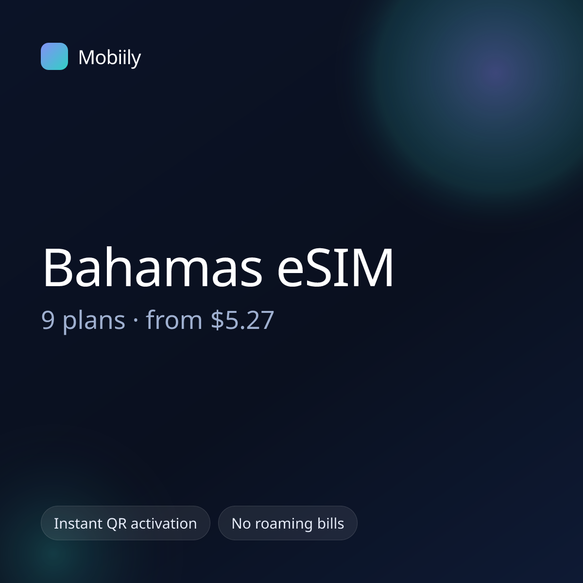 Mobiily Bahamas eSIM data plans