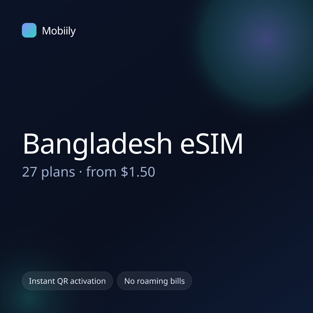 Mobiily Bangladesh eSIM data plans