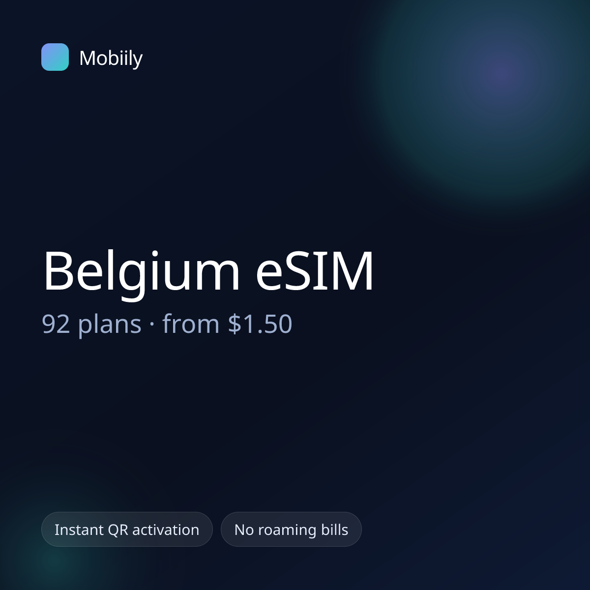 Mobiily Belgium eSIM data plans