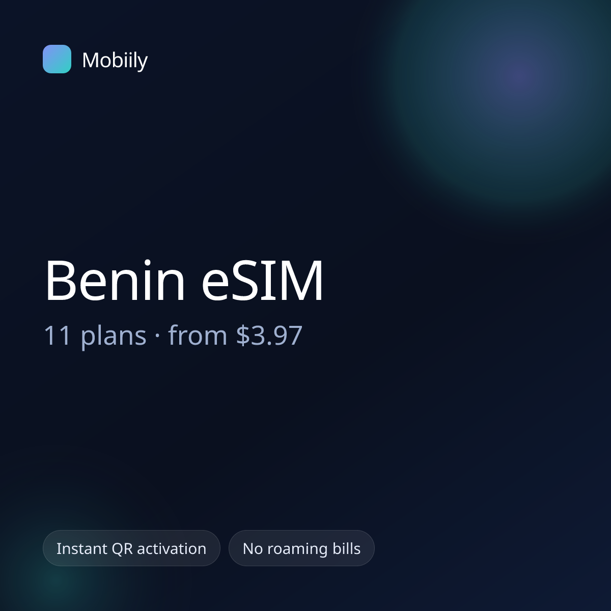 Mobiily Benin eSIM data plans