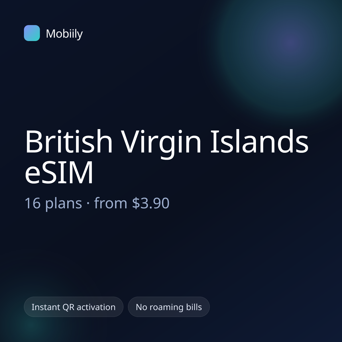 Mobiily British Virgin Islands eSIM data plans