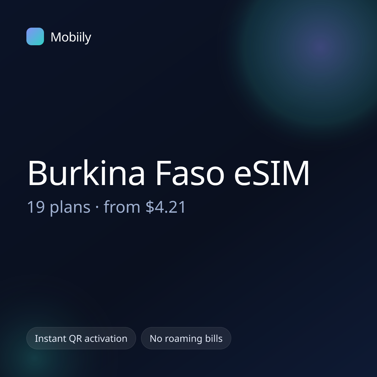 Mobiily Burkina Faso eSIM data plans