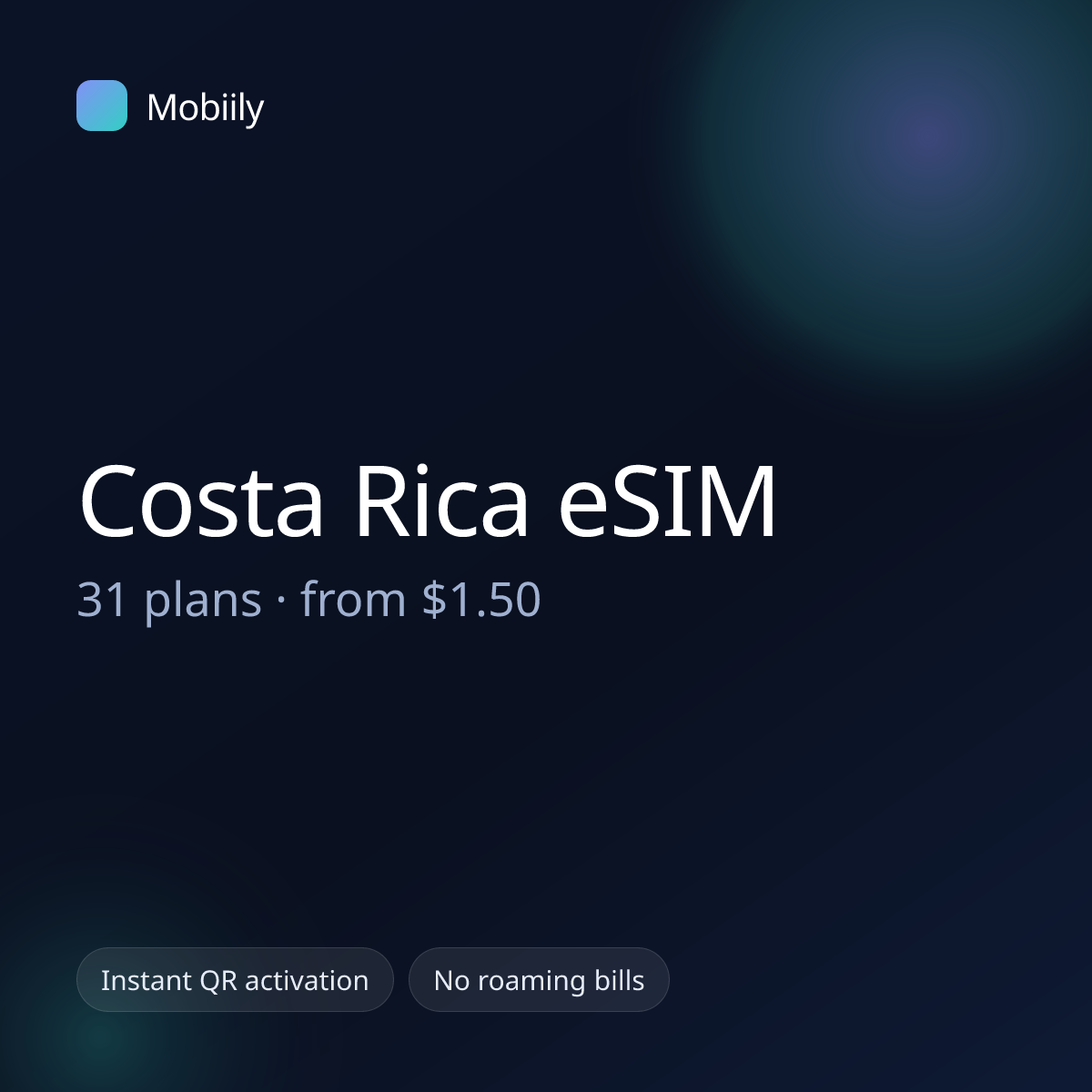 Mobiily Costa Rica eSIM data plans