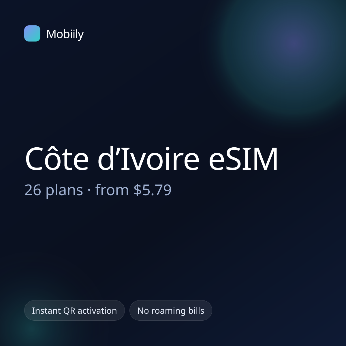 Mobiily Côte d’Ivoire eSIM data plans