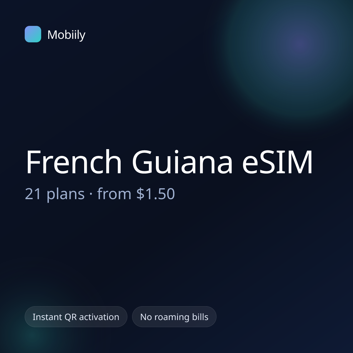 Mobiily French Guiana eSIM data plans