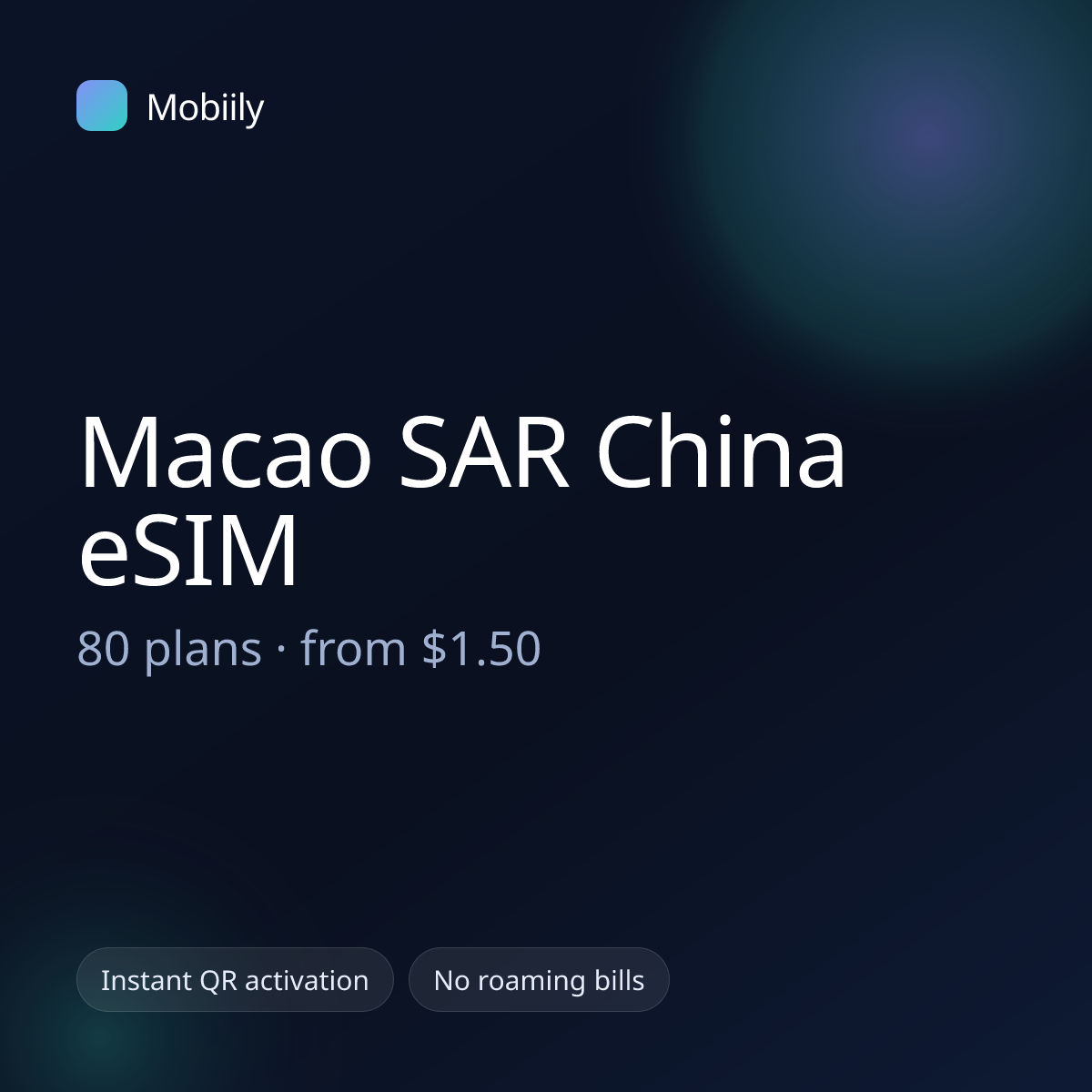 Mobiily Macao SAR China eSIM data plans