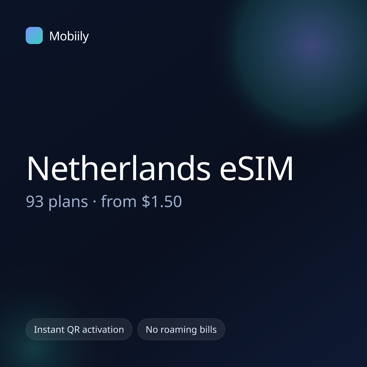 Mobiily Netherlands eSIM data plans