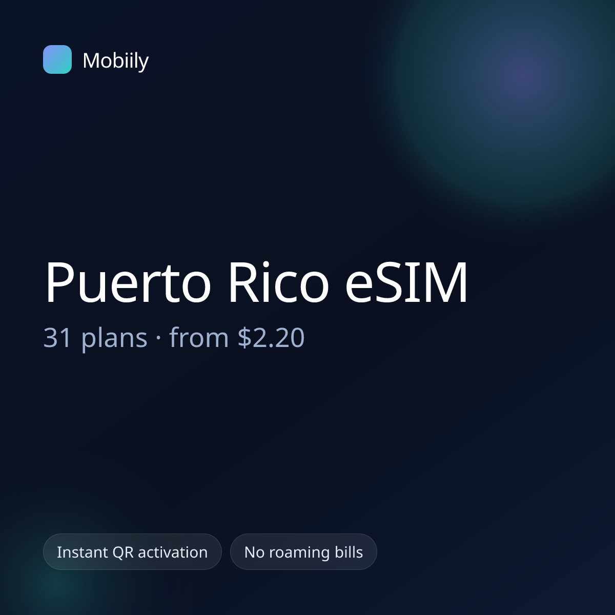 Mobiily Puerto Rico eSIM data plans