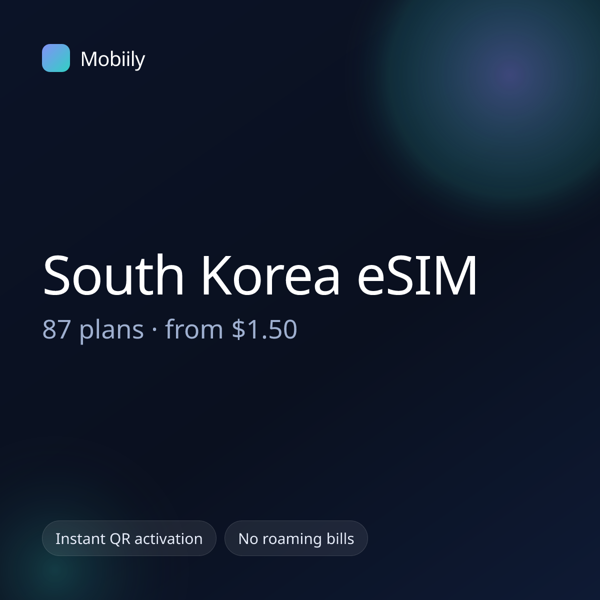 Mobiily South Korea eSIM data plans