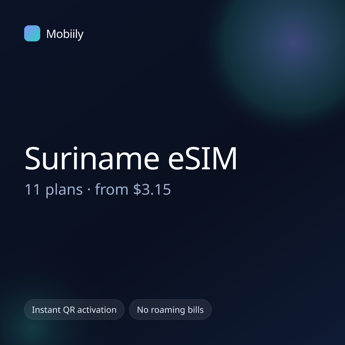 Mobiily Suriname eSIM data plans