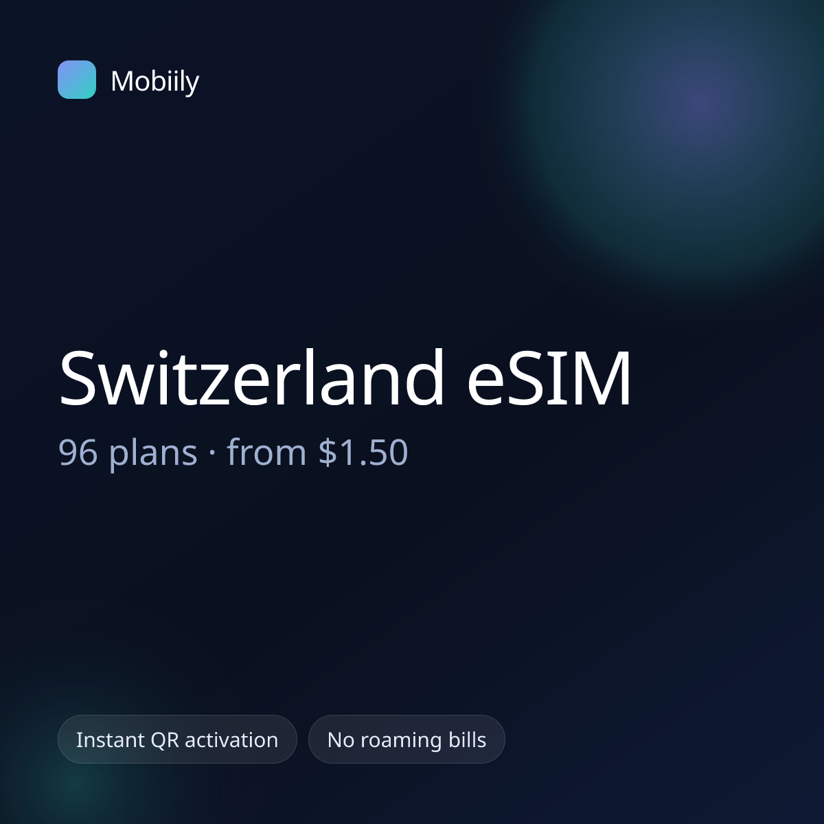 Mobiily Switzerland eSIM data plans