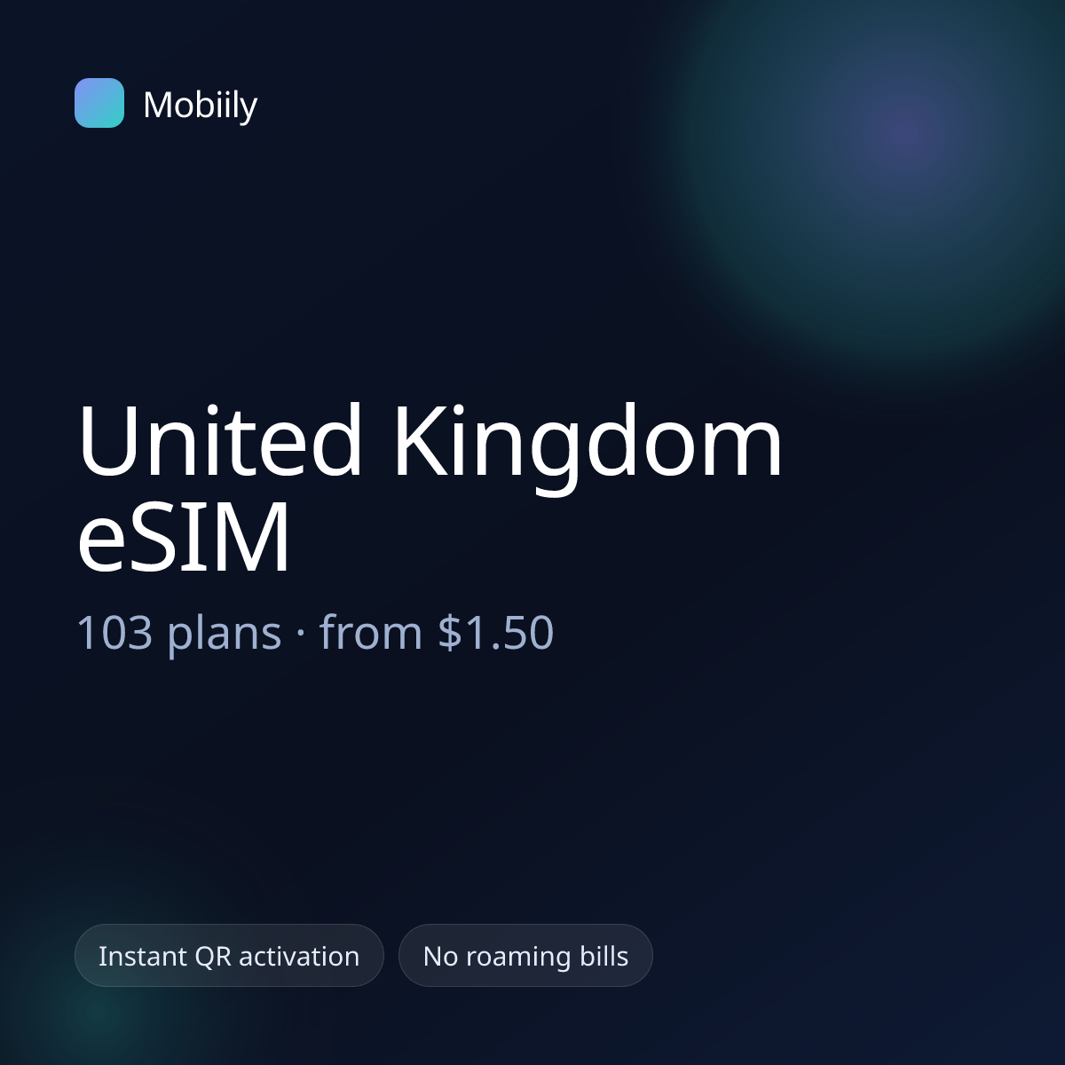 Mobiily United Kingdom eSIM data plans
