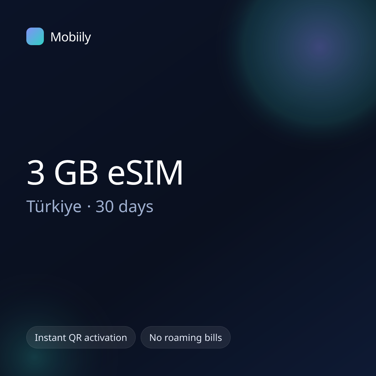 3 GB eSIM for Türkiye — 30 days, Mobiily