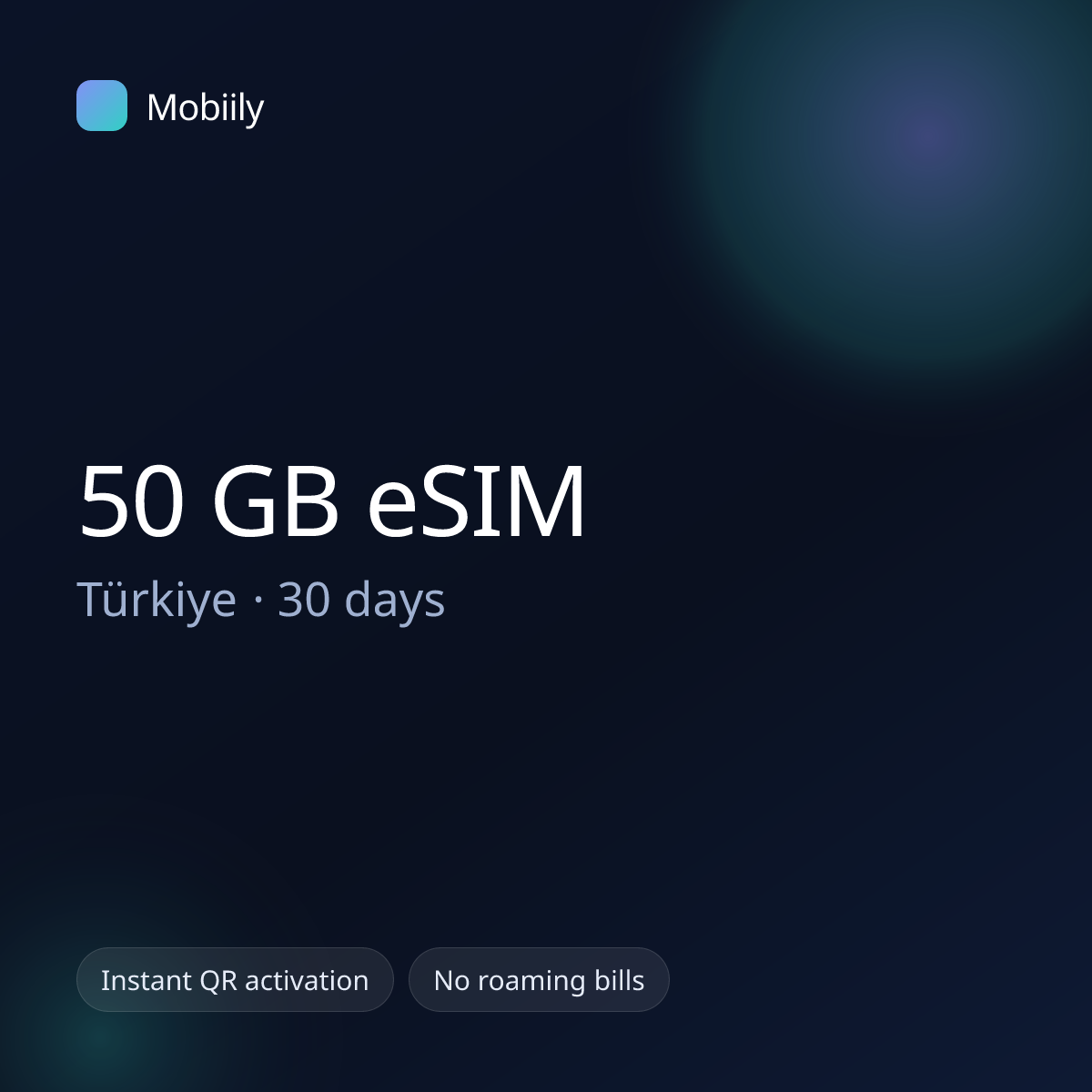 50 GB eSIM for Türkiye — 30 days, Mobiily