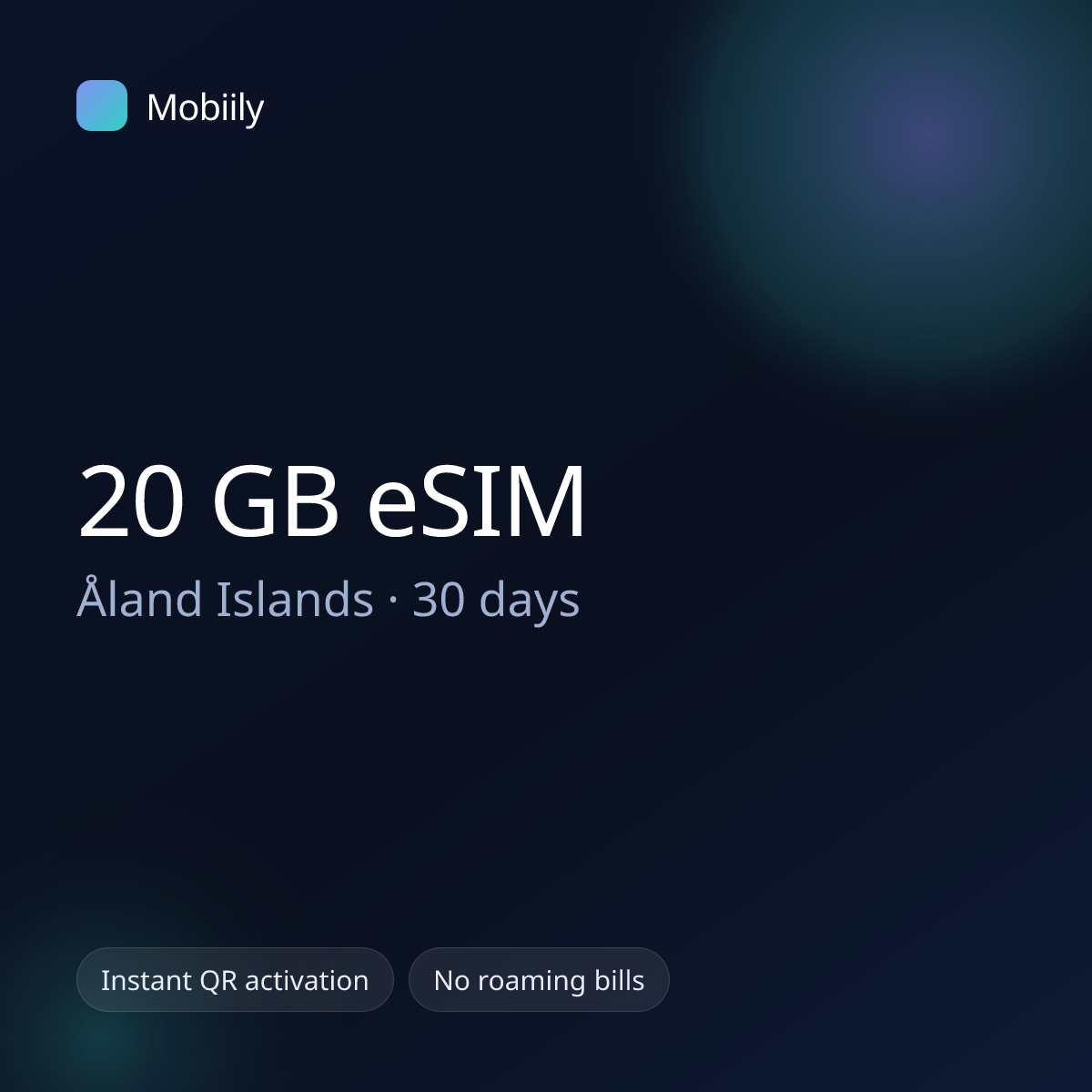 20 GB eSIM for Åland Islands — 30 days, Mobiily