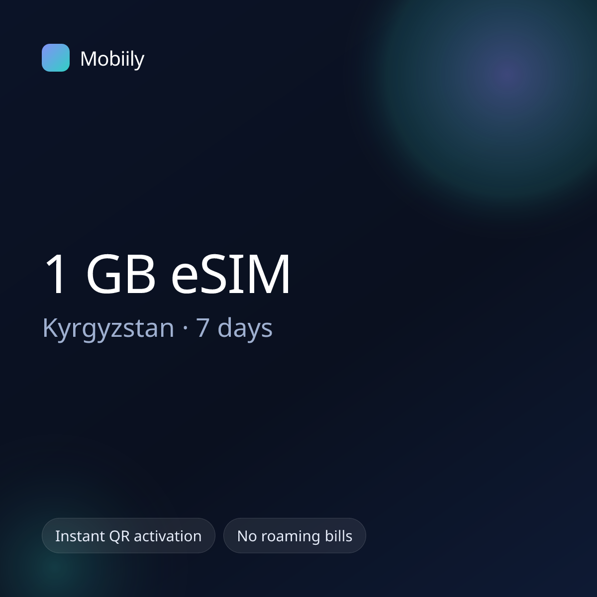 1 GB eSIM for Kyrgyzstan — 7 days, Mobiily