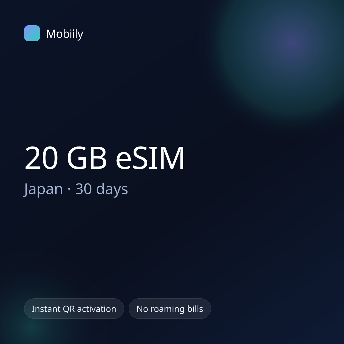 20 GB eSIM for Japan — 30 days, Mobiily