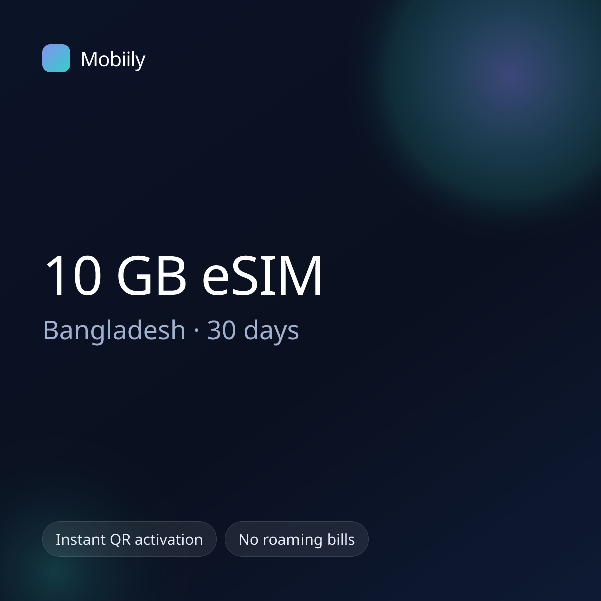 10 GB eSIM for Bangladesh — 30 days, Mobiily