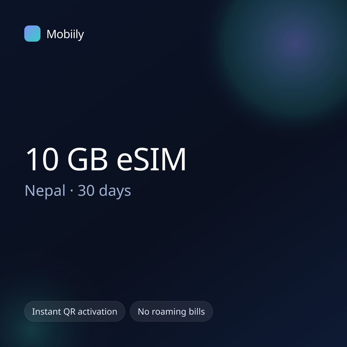 10 GB eSIM for Nepal — 30 days, Mobiily