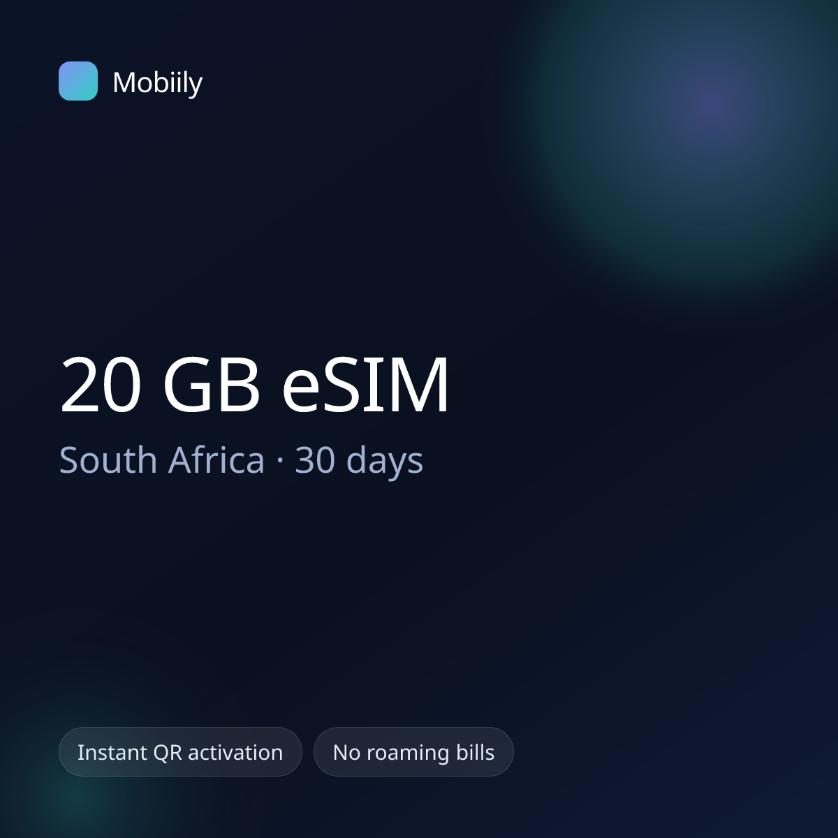 20 GB eSIM for South Africa — 30 days, Mobiily