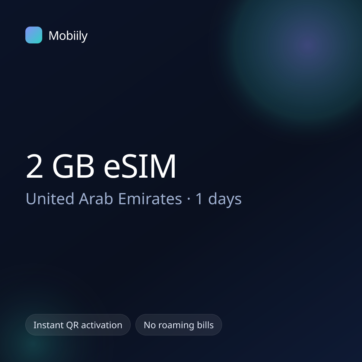 2 GB eSIM for United Arab Emirates — 1 days, Mobiily