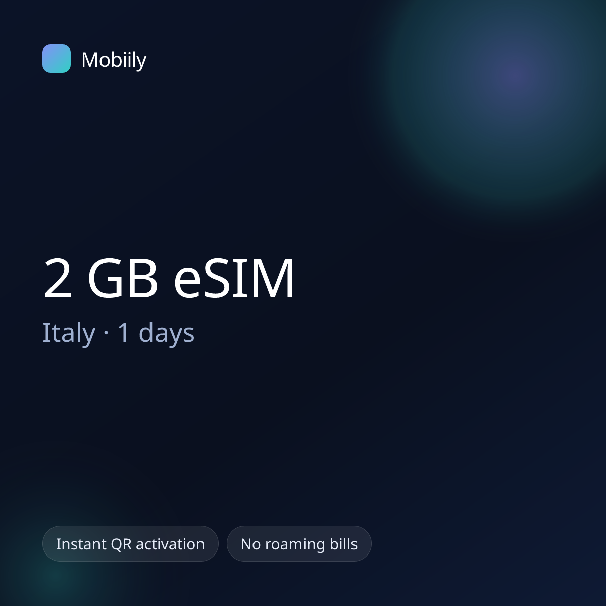 2 GB eSIM for Italy — 1 days, Mobiily