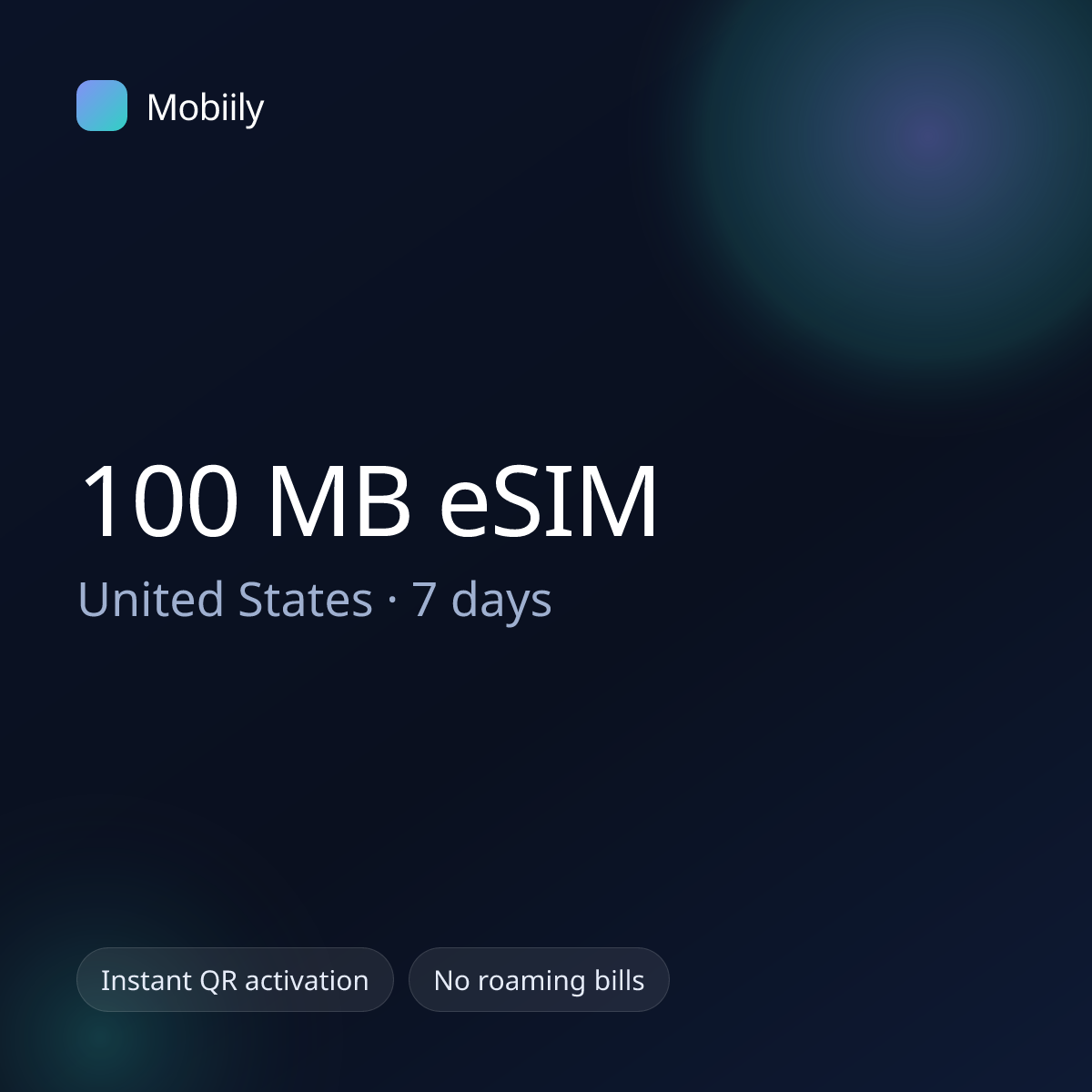 100 MB eSIM for United States — 7 days, Mobiily