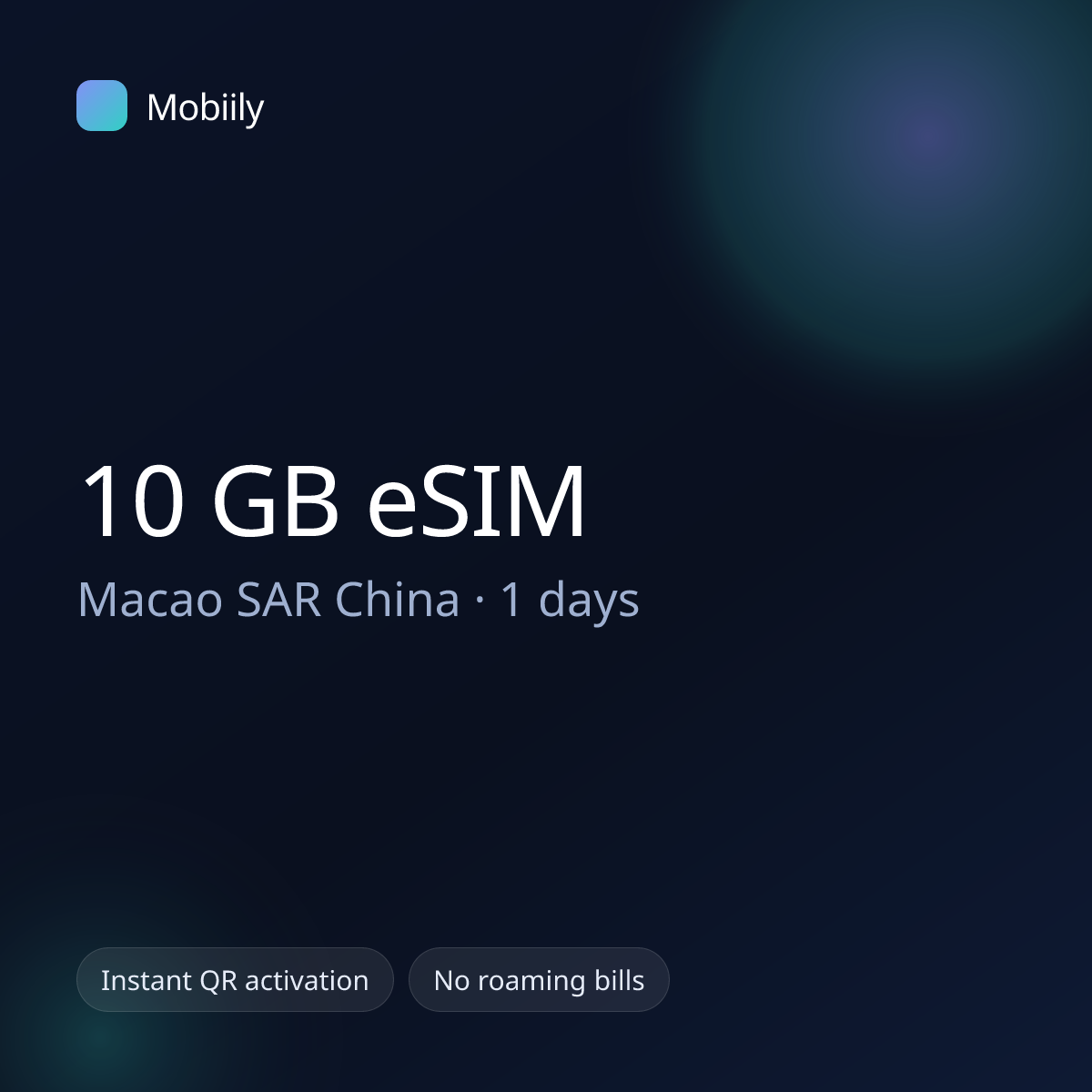 10 GB eSIM for Macao SAR China — 1 days, Mobiily