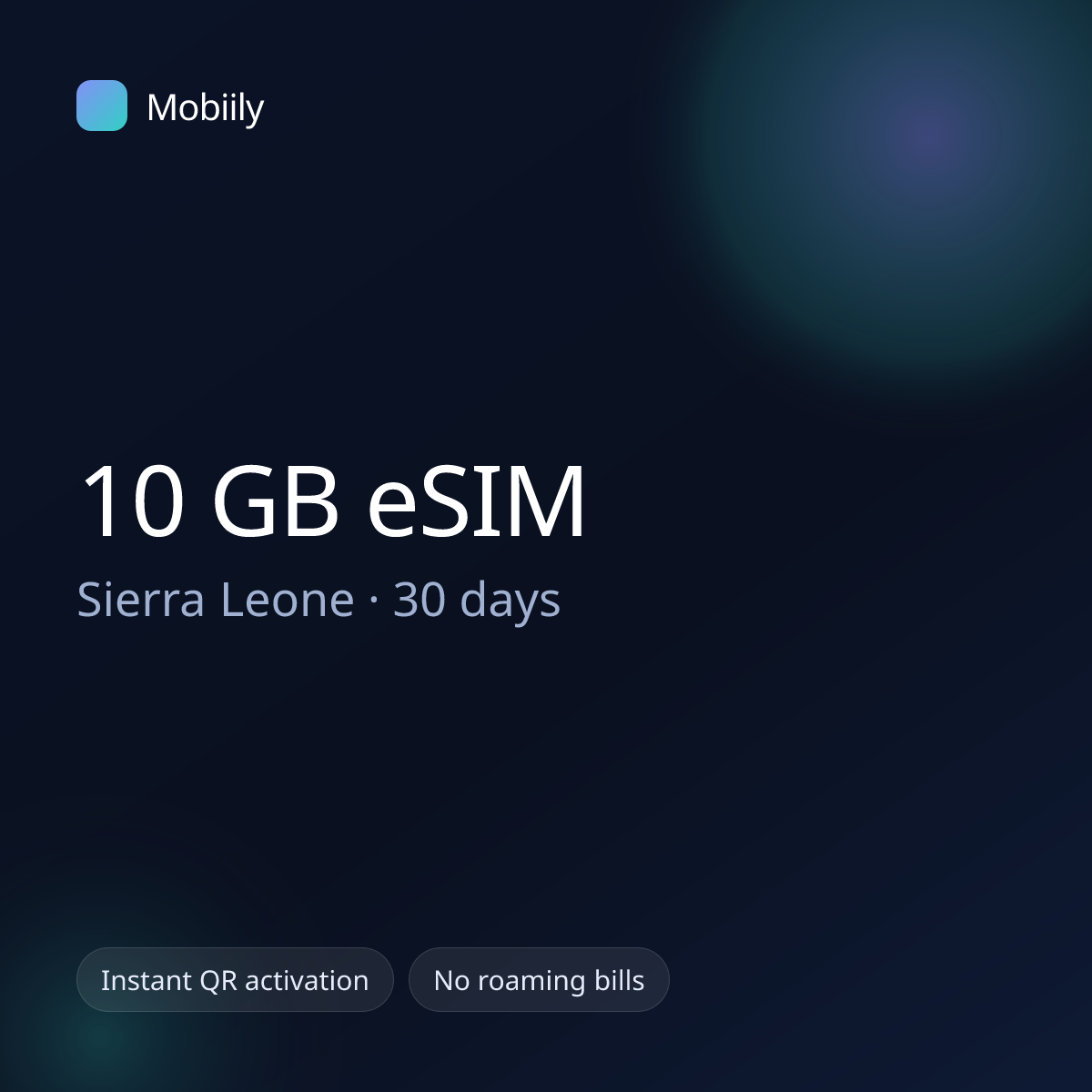 10 GB eSIM for Sierra Leone — 30 days, Mobiily