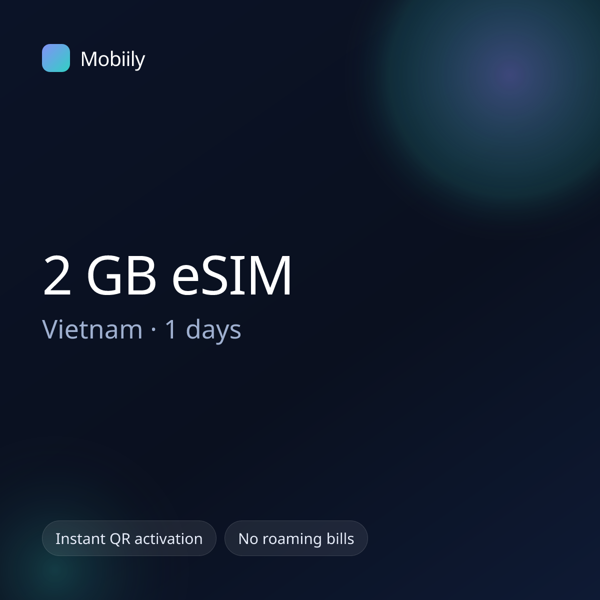 2 GB eSIM for Vietnam — 1 days, Mobiily