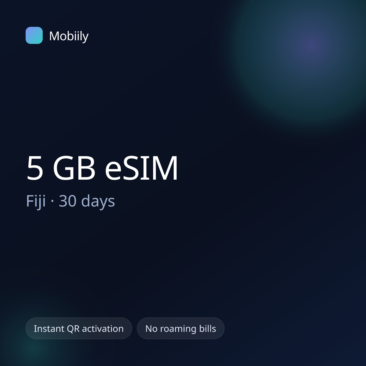 5 GB eSIM for Fiji — 30 days, Mobiily