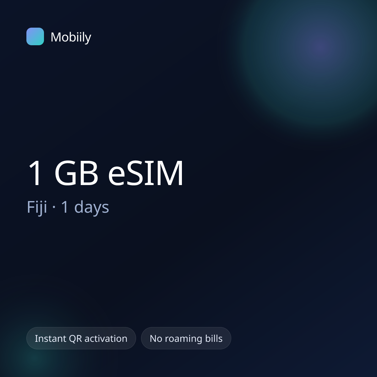 1 GB eSIM for Fiji — 1 days, Mobiily