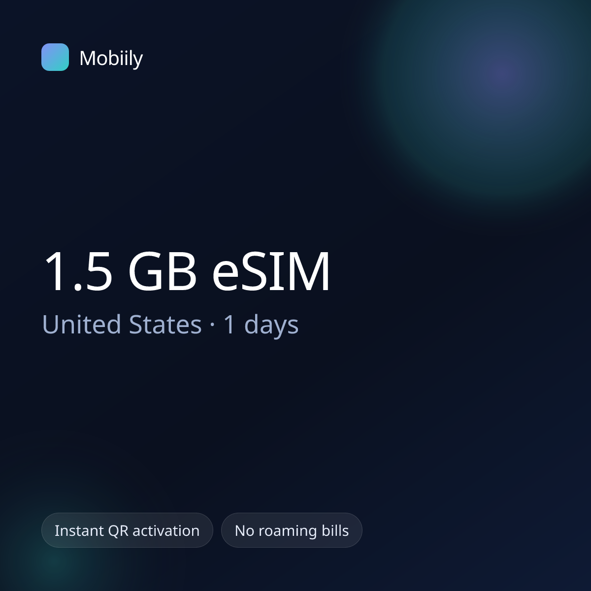 1.5 GB eSIM for United States — 1 days, Mobiily