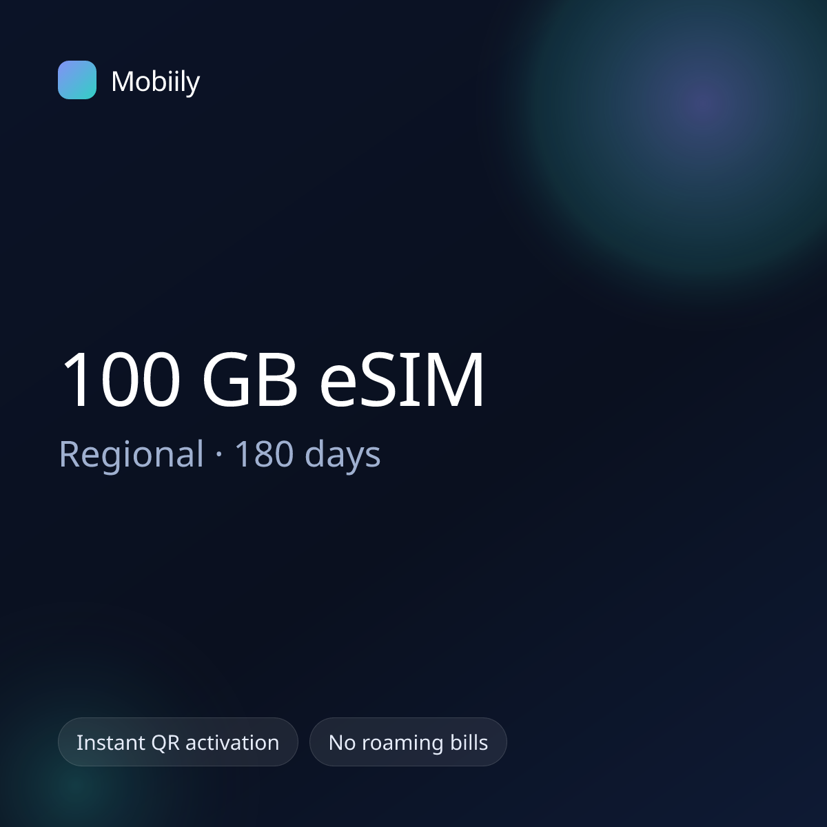 100 GB eSIM for Regional — 180 days, Mobiily