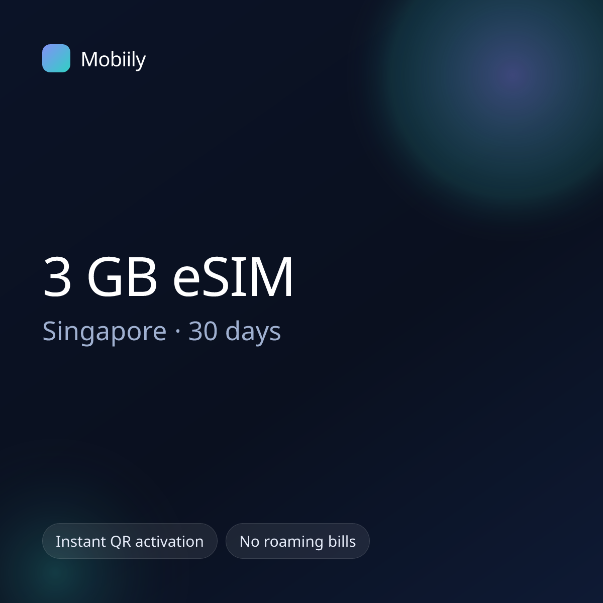 3 GB eSIM for Singapore — 30 days, Mobiily