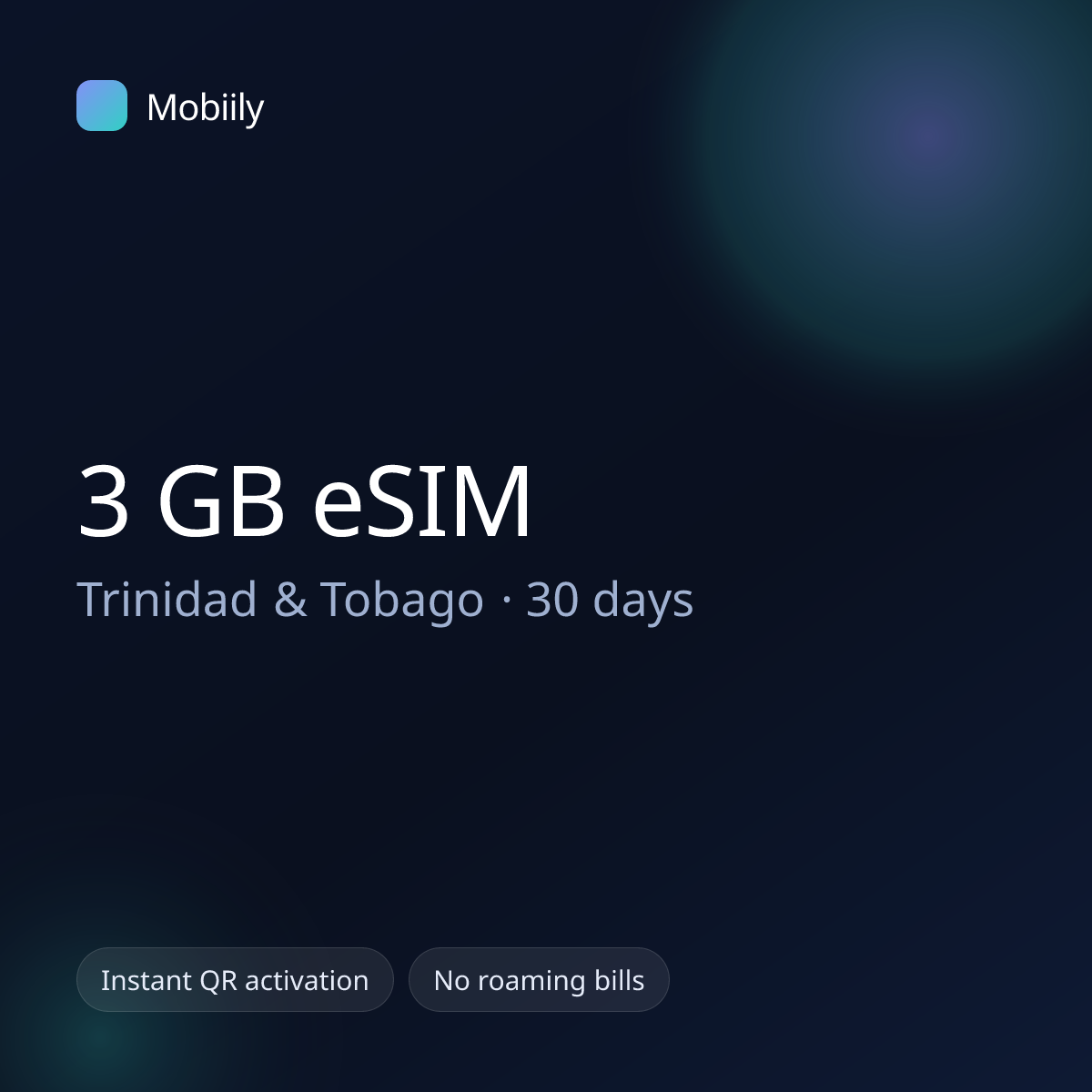 3 GB eSIM for Trinidad & Tobago — 30 days, Mobiily